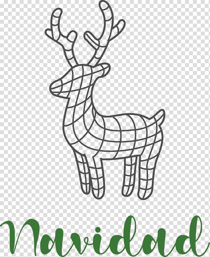 Navidad Christmas, Christmas , Reindeer, Line Art, Black And White
, Christmas Day, Cartoon transparent background PNG clipart