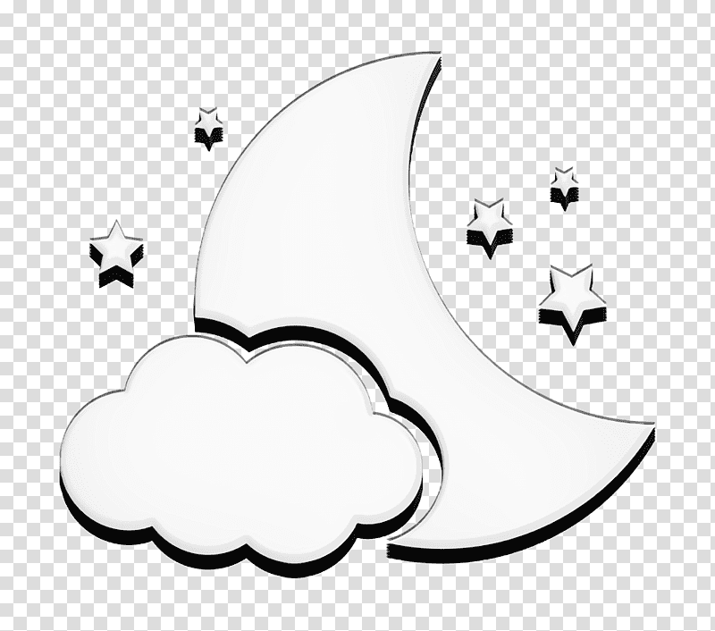 Night symbol of the moon with a cloud and stars icon weather icon Moon icon, Basic Icons Icon, Drawing, Sky, Meteor Shower, Night Sky, Astronomy transparent background PNG clipart