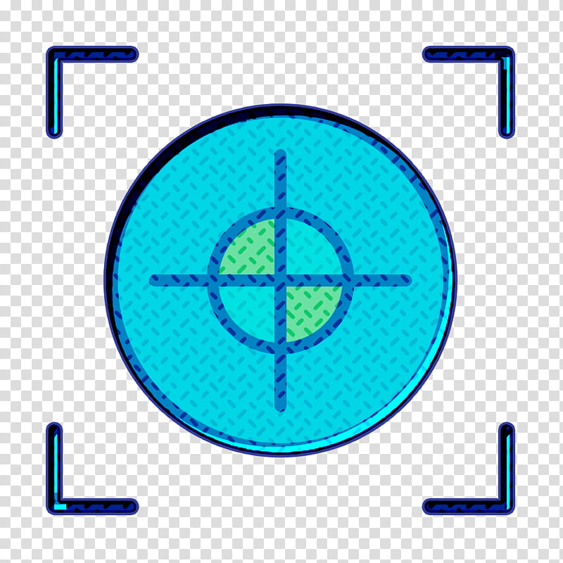 Crosshair icon Aim icon Hunting icon, Aqua, Blue, Turquoise, Line, Azure, Circle, Symbol transparent background PNG clipart