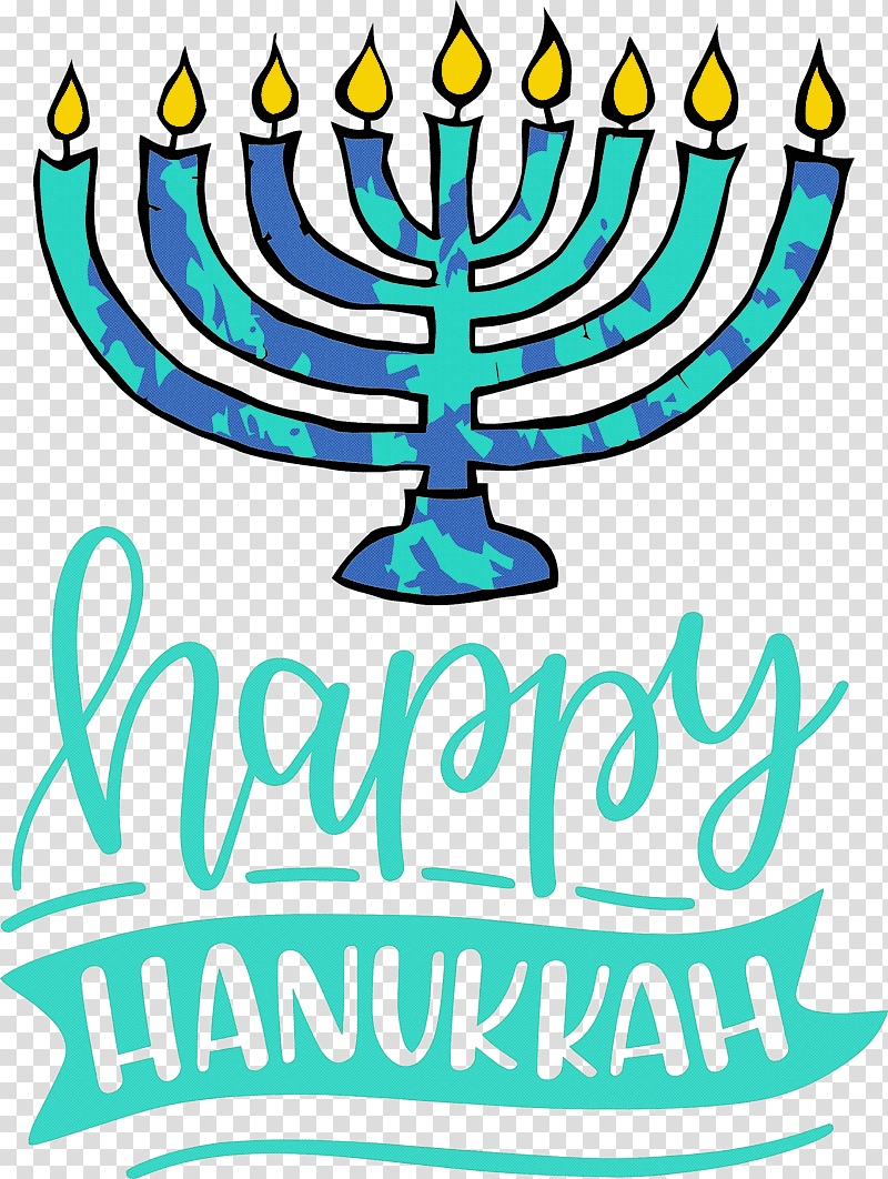 Hanukkah Happy Hanukkah, Logo, Candle Holder, Symbol, Meter, Teal, Candlestick transparent background PNG clipart