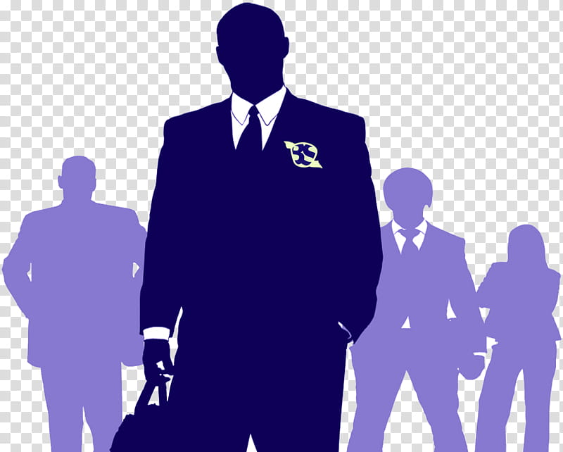 standing silhouette businessperson white-collar worker electric blue, Whitecollar Worker, Employment, Suit, Gentleman transparent background PNG clipart