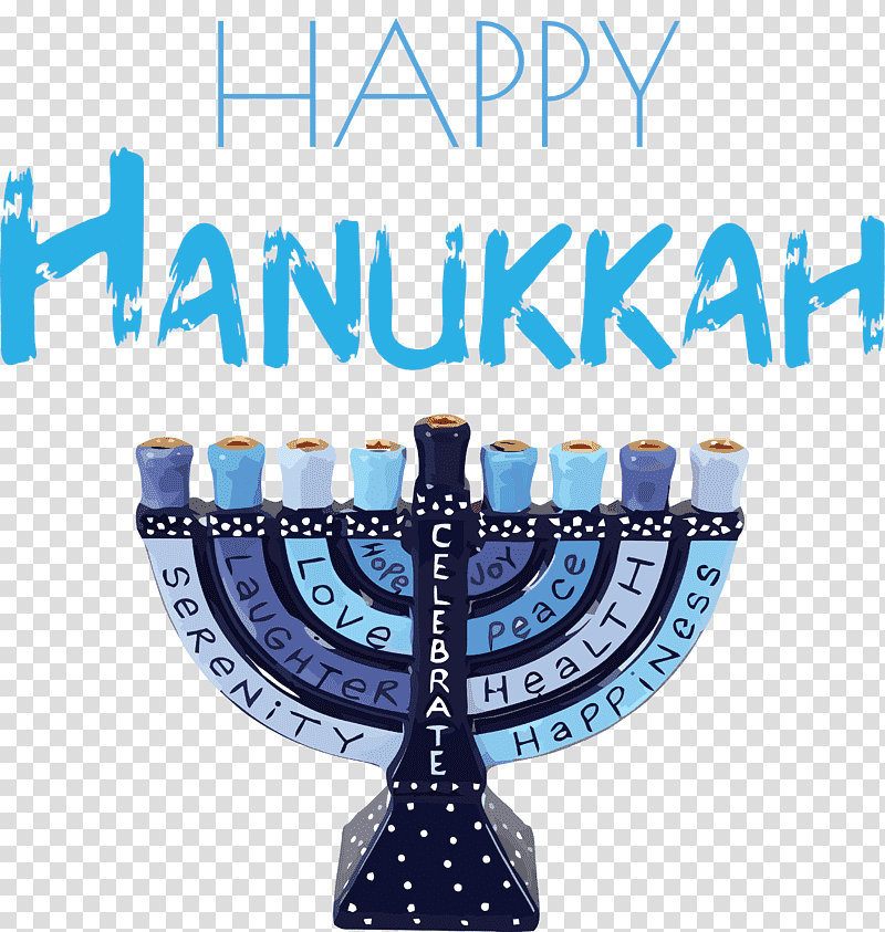 Hanukkah Happy Hanukkah, Menorah, Cobalt Blue, Meter, Ceramic transparent background PNG clipart