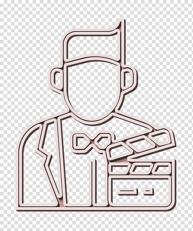 Famous icon Actor icon Jobs and Occupations icon, Line Art, Auto Part, Coloring Book transparent background PNG clipart