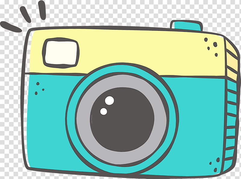 digital camera disposable camera camera green pattern, Camera Cartoon, Watercolor, Paint, Wet Ink, Line, Disposable Product transparent background PNG clipart