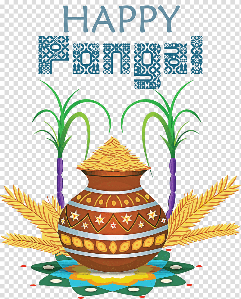 Pongal Happy Pongal, Tree, FLOWER Cartoon, Tool, Greeting, Palm Trees, Sticker transparent background PNG clipart