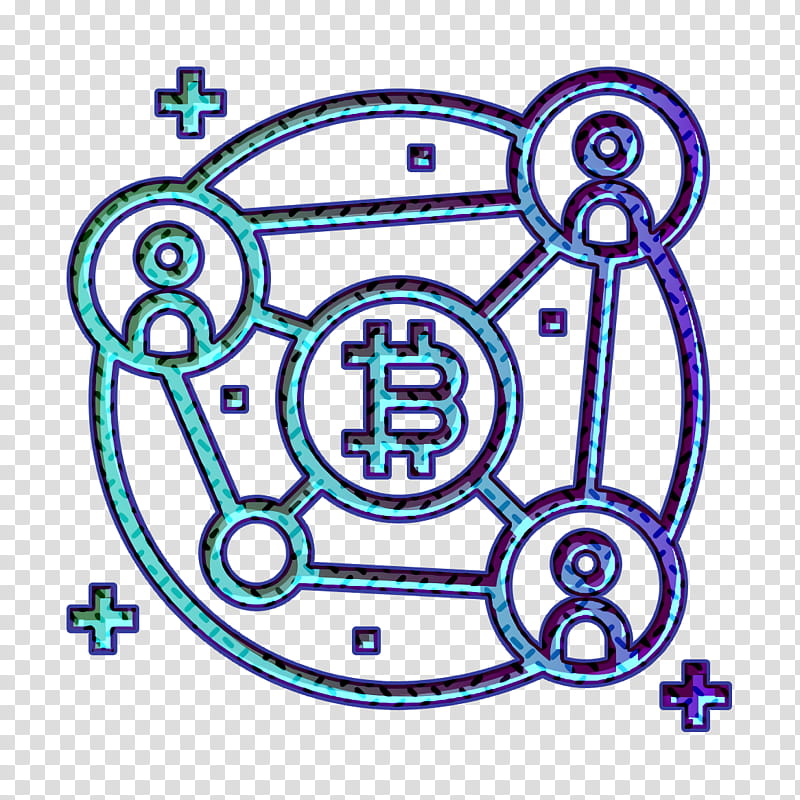 Bitcoin icon Blockchain icon, Blue, Circle, Line Art, Symbol transparent background PNG clipart