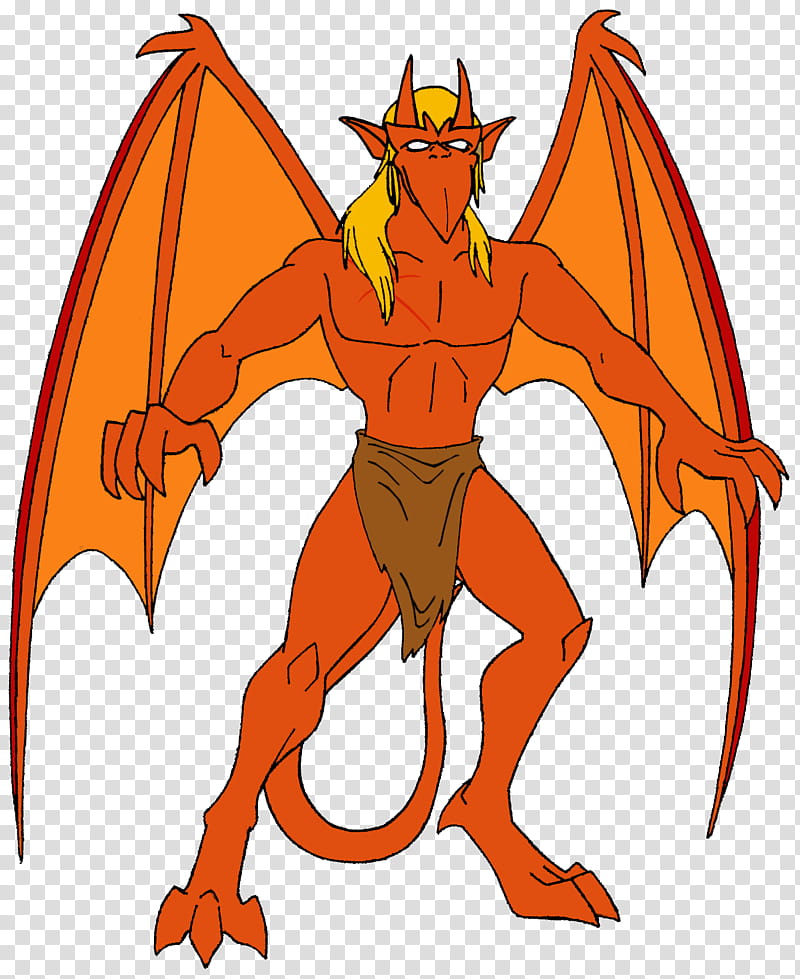 Dragon, Demon, Cartoon, Orange, Mythology, Wing transparent background PNG clipart