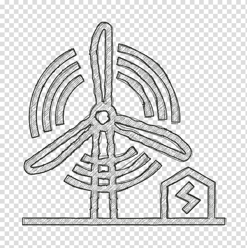 Turbine icon Industry icon Wind icon, Line Art, Black And White
, Symbol, Meter, Plant, Tree transparent background PNG clipart