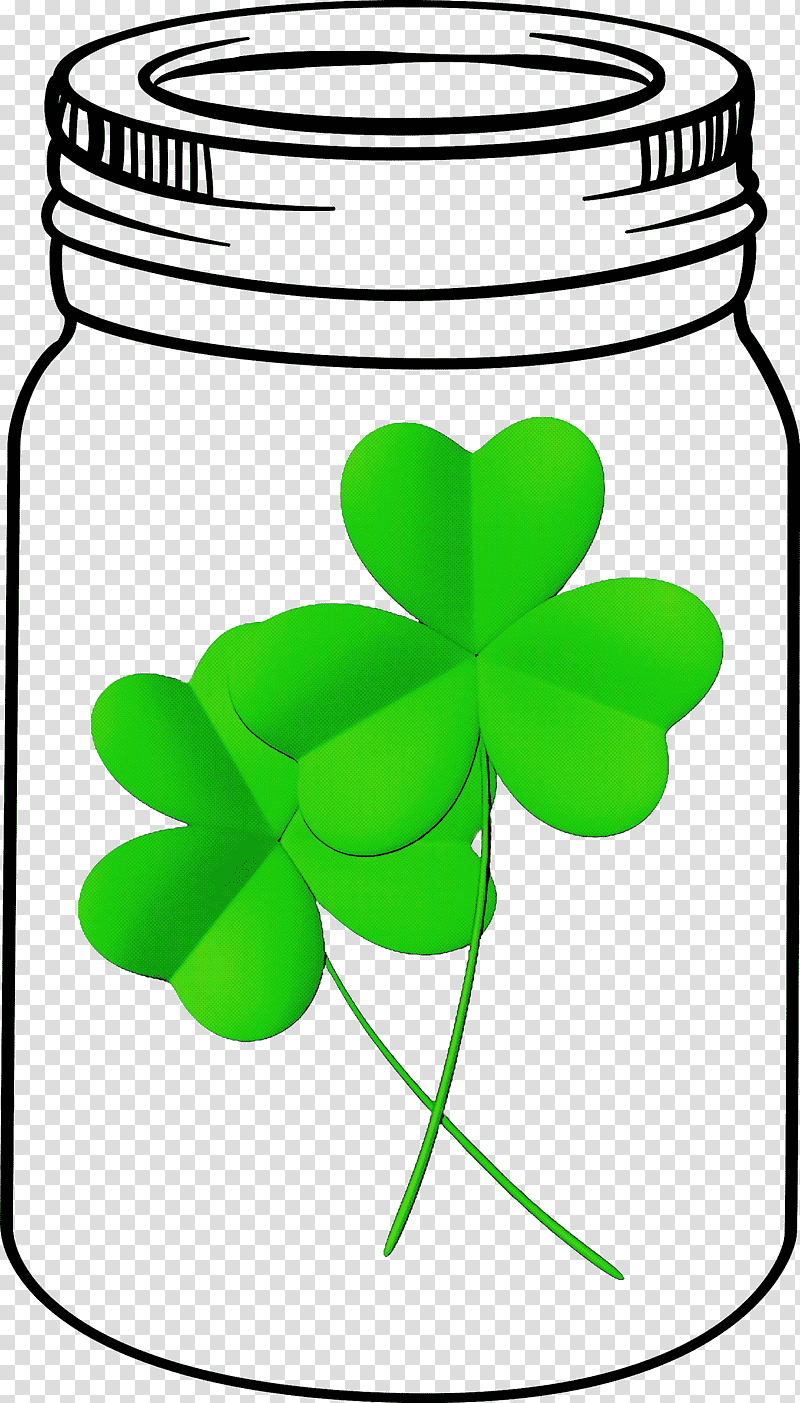 St Patricks Day Mason Jar, Leaf, Shamrock, Green, Line, Meter, Geometry transparent background PNG clipart