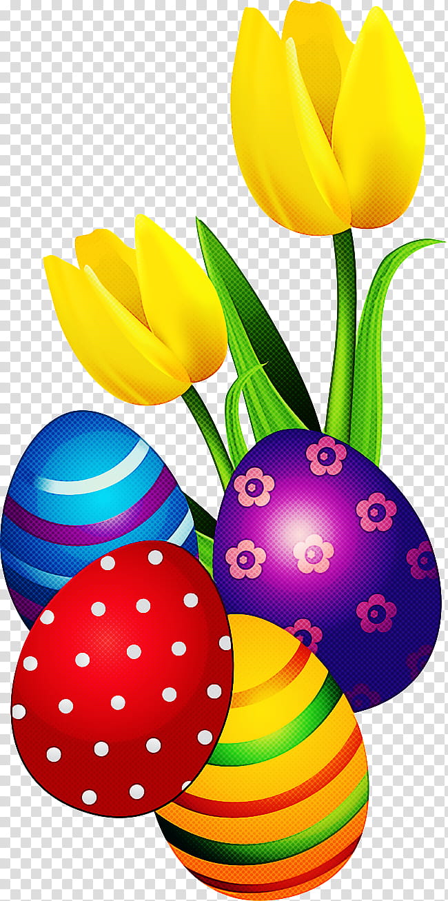 Easter egg, Yellow, Tulip, Plant, Easter
, Lily Family, Flower transparent background PNG clipart