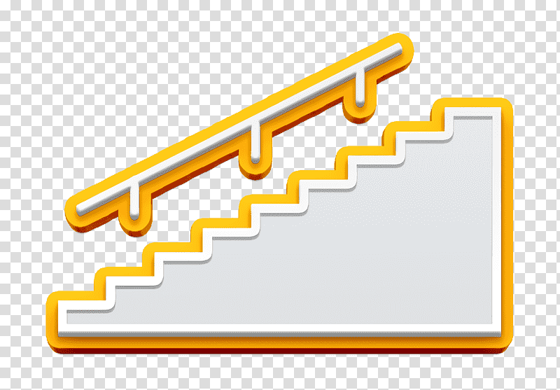 House Things icon buildings icon House stairs icon, Stair Icon, Yellow, Line, Meter, Diagram, Geometry transparent background PNG clipart