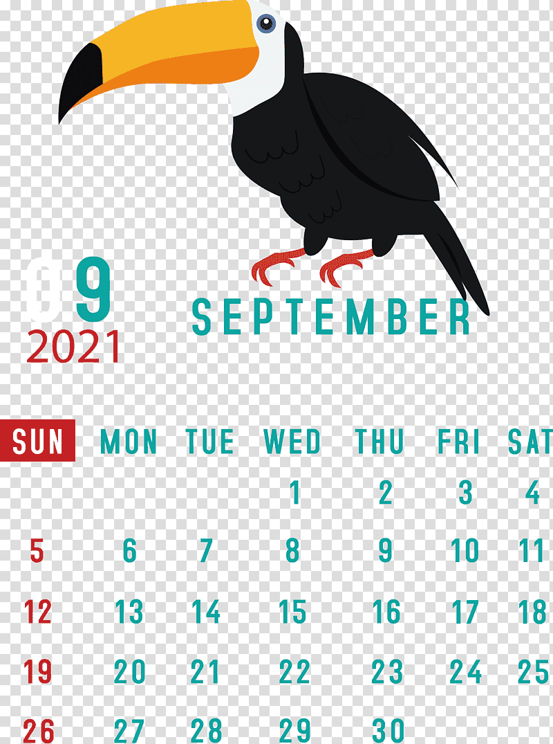 September 2021 Printable Calendar September 2021 Calendar, Birds, Beak, Meter, Line, Biology, Mathematics transparent background PNG clipart