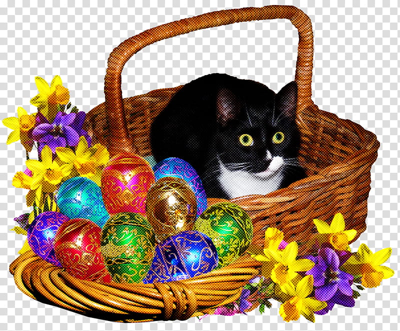 Easter egg, Cat, Small To Mediumsized Cats, Basket, Easter
, Cat Toy, Picnic Basket, Kitten transparent background PNG clipart