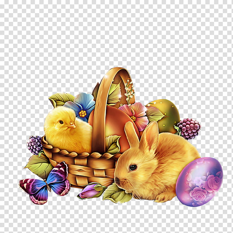 Easter bunny, Easter
, Holiday, Event, Hamper, Plant, Figurine, Gift Basket transparent background PNG clipart