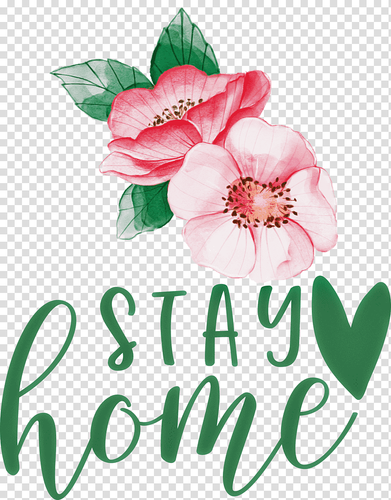 STAY HOME, Cameo Silhouette, Caluya Design, Floral Design, Cricut transparent background PNG clipart