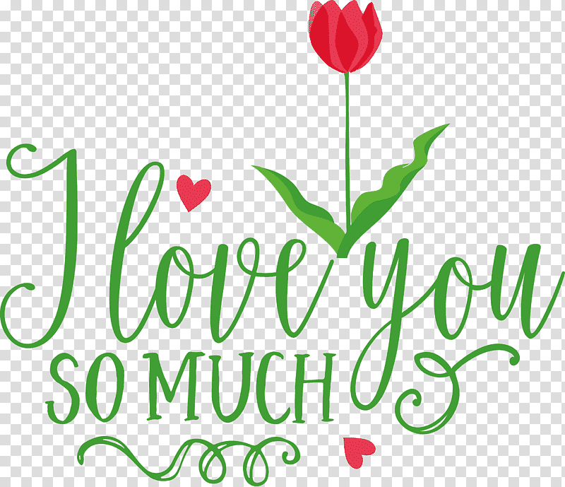 I Love You So Much Valentines Day Valentine, Quote, Floral Design, Plant Stem, Tulip, Petal, Cut Flowers transparent background PNG clipart