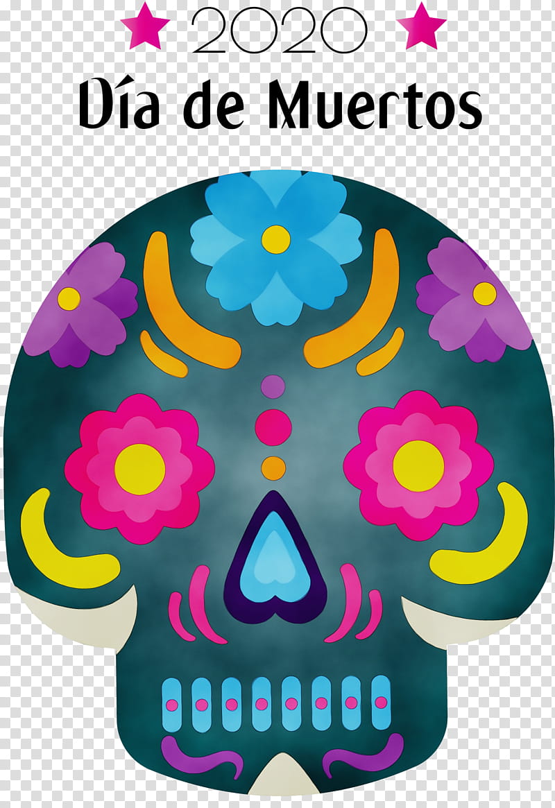 purple meter, Day Of The Dead, Dia De Muertos, Mexico, Watercolor, Paint, Wet Ink transparent background PNG clipart