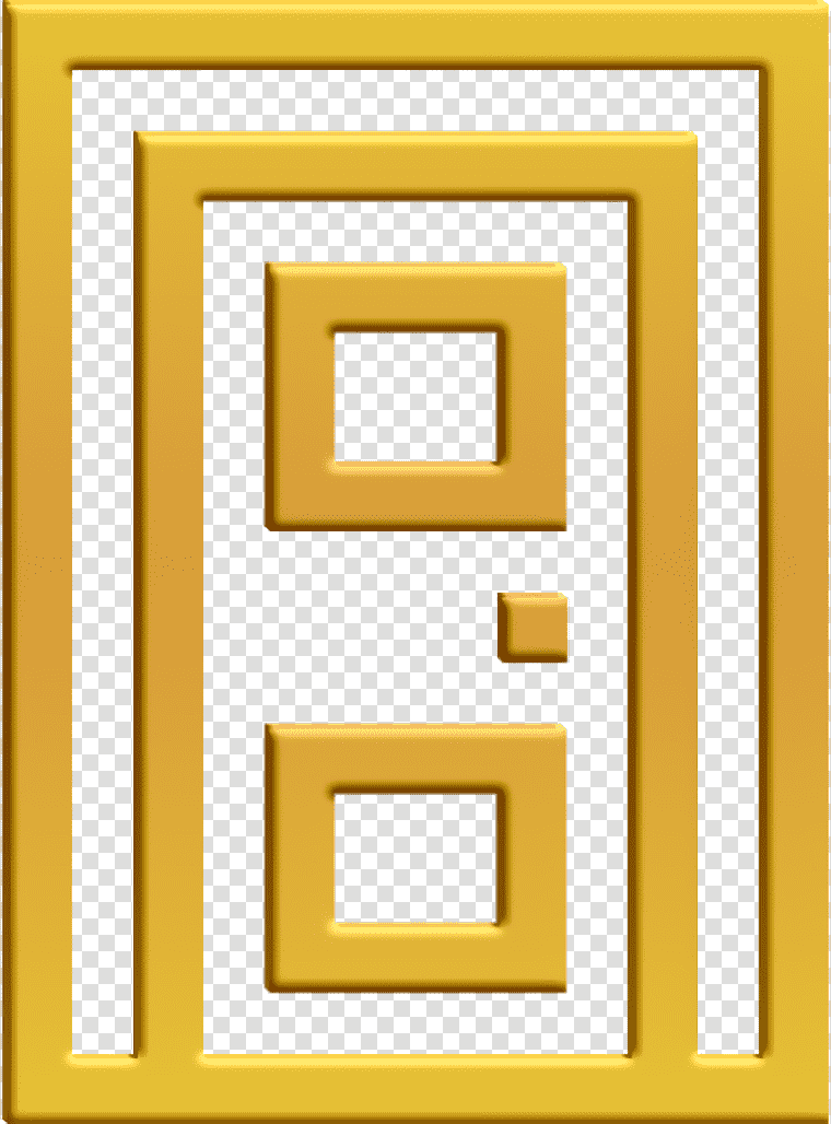 Door icon Retail icon, Frame, Yellow, Icon Pro Audio Platform, Line, Meter, Number transparent background PNG clipart