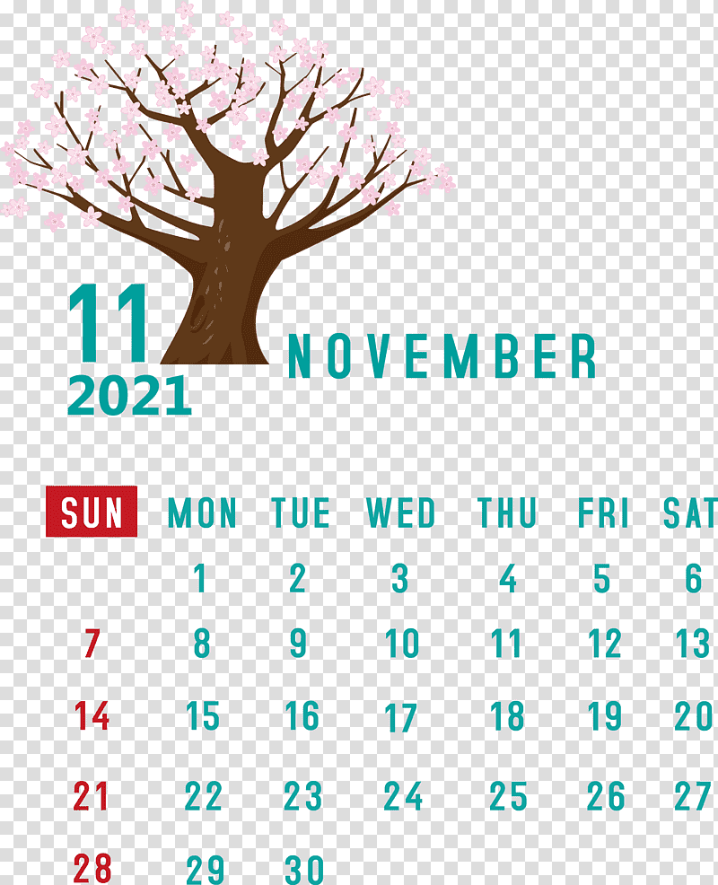November 2021 Calendar November 2021 Printable Calendar, Logo, Meter, Lunar Calendar, Tree, Calendar System, Month transparent background PNG clipart