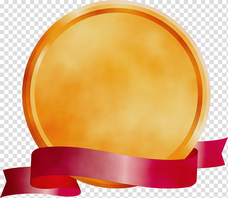 Orange, Emblem Ribbon, Watercolor, Paint, Wet Ink, Yellow, Amber, Peach transparent background PNG clipart