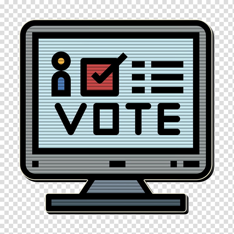 Online voting icon Election icon, Output Device, Technology, Sign, Computer Monitor Accessory, Television transparent background PNG clipart