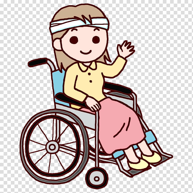 wheelchair cartoon line behavior health, Older, Aged, Nursing, Watercolor, Paint, Wet Ink, Human transparent background PNG clipart