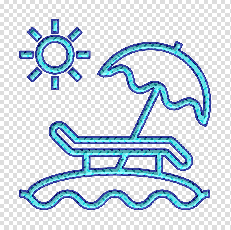 Sunbed icon Hotel and travel icon Beach icon, Line Art, Symbol, Chemical Symbol, Meter, Microsoft Azure, Science transparent background PNG clipart