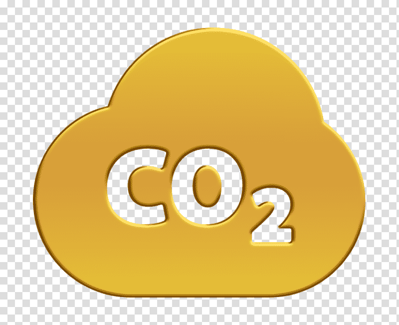 Co2 icon Industry icon CO2 inside cloud icon, Nature Icon, Emoticon, Symbol, Yellow, Meter, Cartoon transparent background PNG clipart