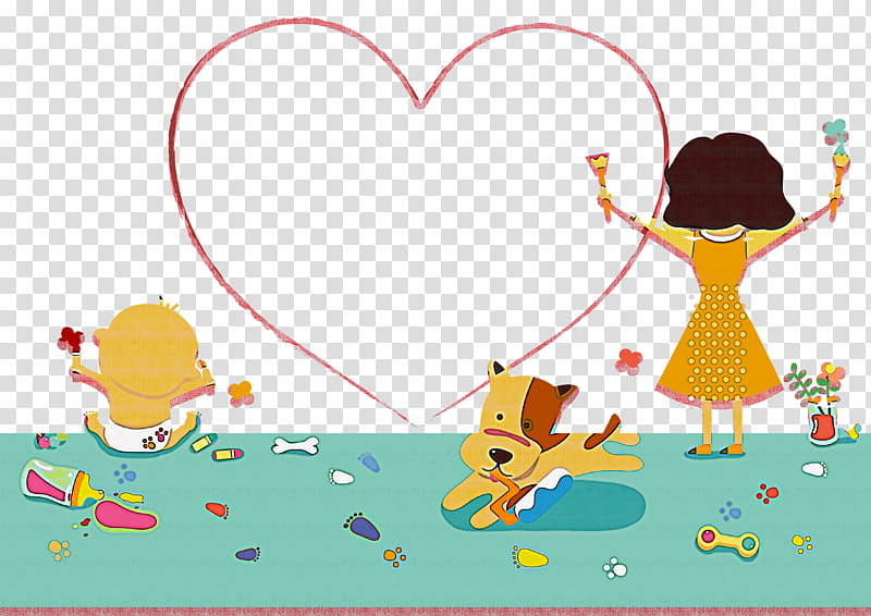 cartoon love heart child sharing, Cartoon, Happy, Child Art, Play transparent background PNG clipart
