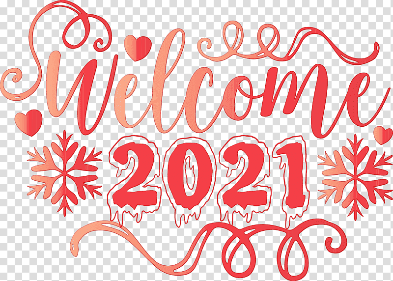 Valentine's Day, Welcome 2021 Year, 2021 New Year, Year 2021 Is Coming, Watercolor, Paint, Wet Ink transparent background PNG clipart