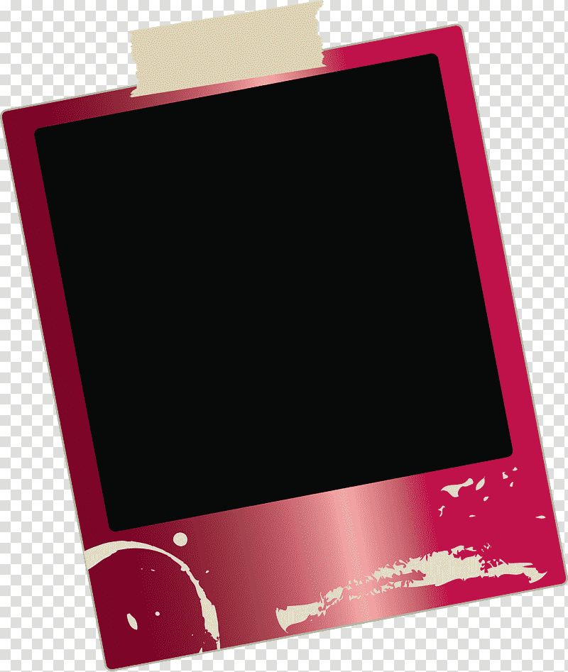 Polaroid Frame, Laptop Part, Computer Monitor, Frame, Rectangle, Multimedia, Red transparent background PNG clipart