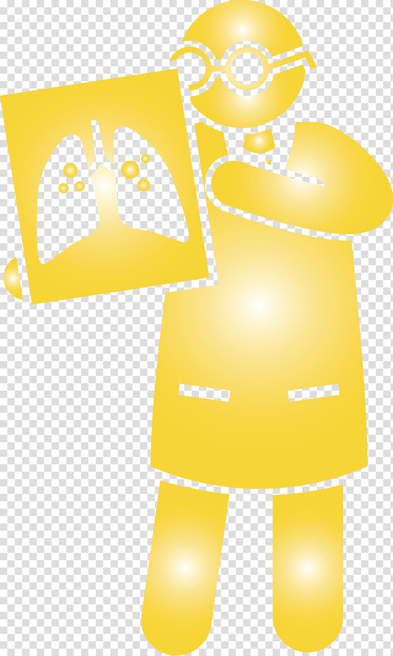 Corona Virus Disease doctor lungs, Yellow, Smile transparent background PNG clipart