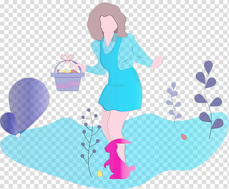 cartoon gesture, Easter Egg Hunt, Watercolor, Paint, Wet Ink, Cartoon transparent background PNG clipart