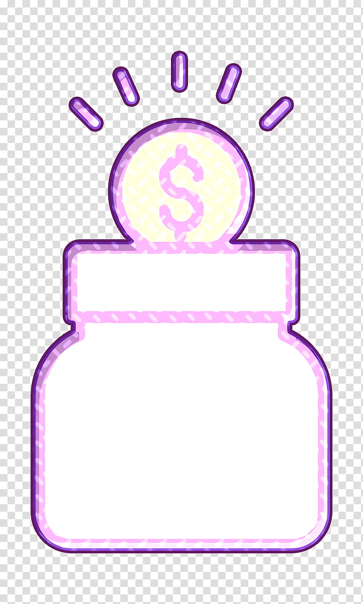 Donation icon Investment icon Business and finance icon, Pink, Purple, Neon transparent background PNG clipart