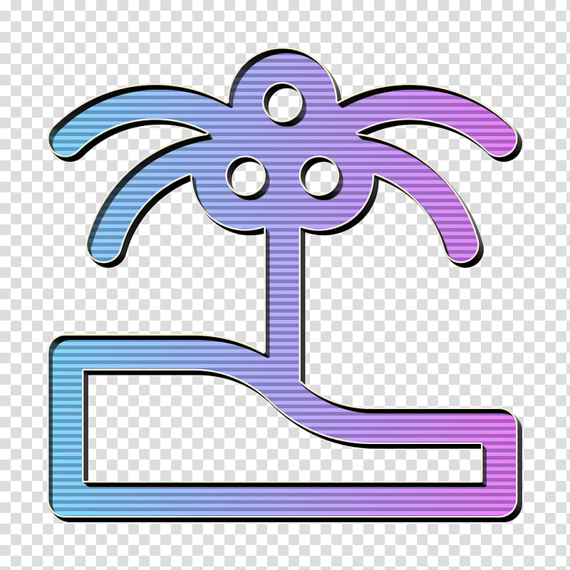 Botanical icon Summer Party icon Palm tree icon, Purple, Violet, Symbol, Line transparent background PNG clipart