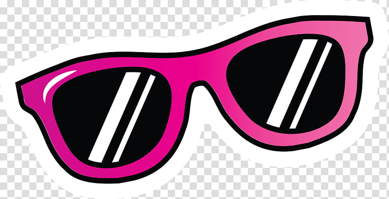 Summer Pop Sticker, Goggles, Glasses, Sunglasses, Pink M, Line, Meter transparent background PNG clipart