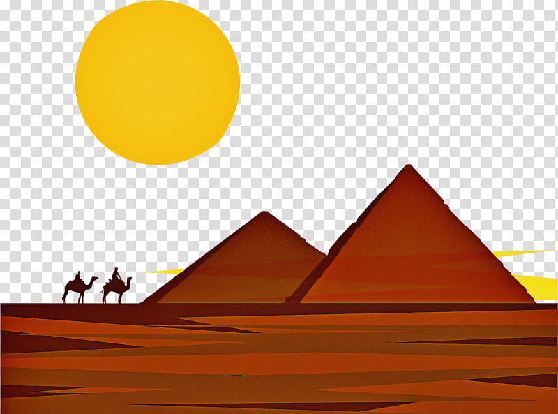 Background Sky, Triangle, Computer, Pyramid, Orange, Yellow, Landmark, Landscape transparent background PNG clipart