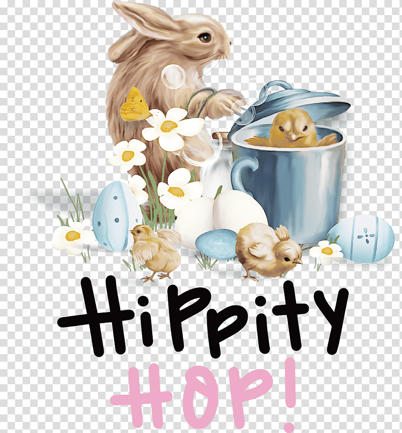 Happy Easter Hippity Hop, Easter Bunny, Logo, Drawing, Rabbit, Easter Egg, Hare transparent background PNG clipart
