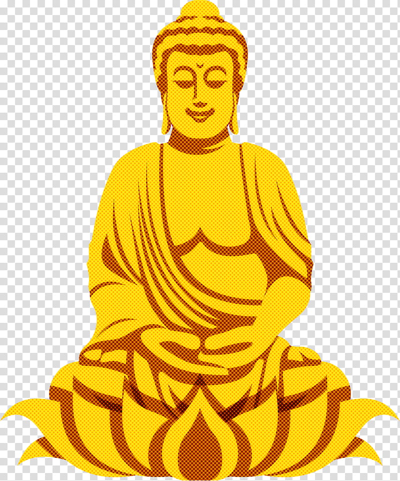Bodhi Lotus Lotus, Yellow, Meditation, Zen Master, Monk, Statue, Guru transparent background PNG clipart