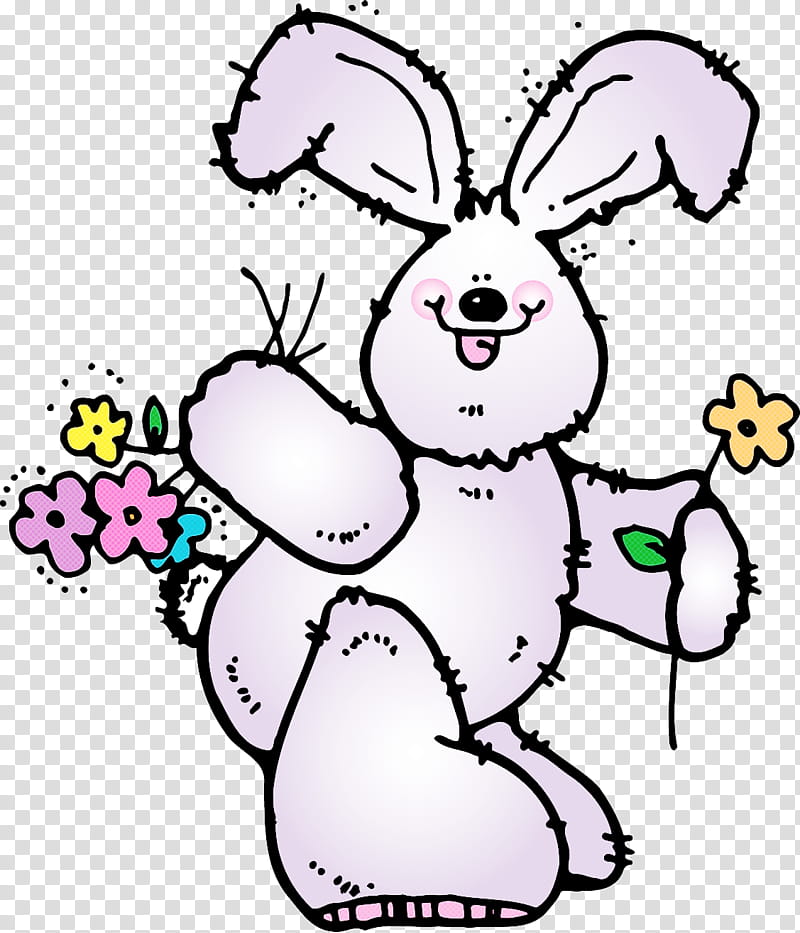 Easter bunny, Cartoon, Pink, Animal Figure, Line Art, Easter Egg, Ear, Heart transparent background PNG clipart