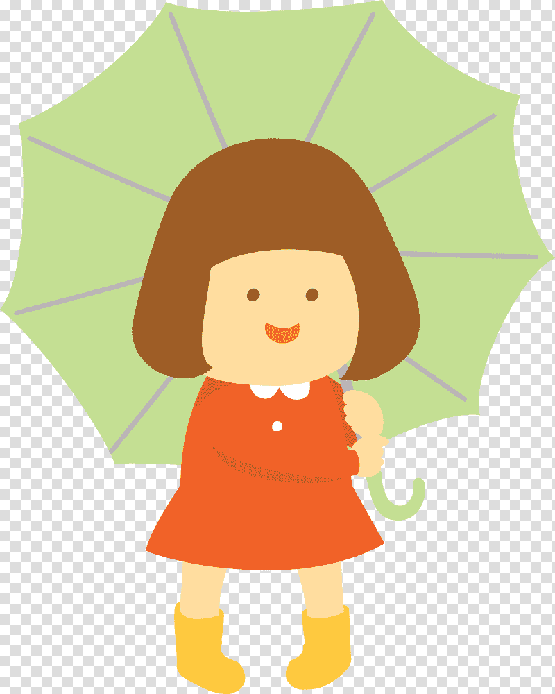 raining day raining umbrella, Girl, Cartoon, Face, Character, Joint, Happiness transparent background PNG clipart