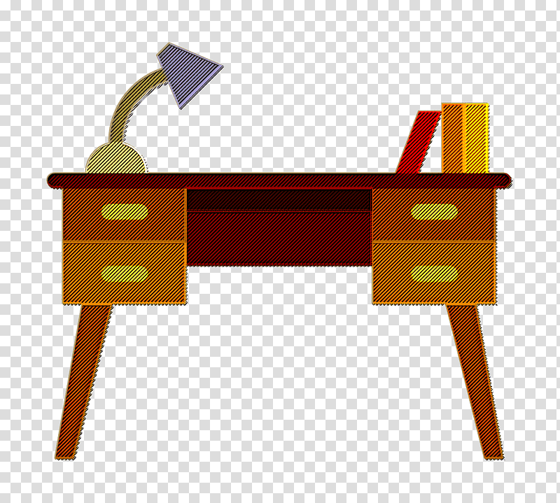 Desk icon Household Compilation icon, Table, Desk Lamp, Furniture, Drawer, Cartoon, Chair transparent background PNG clipart