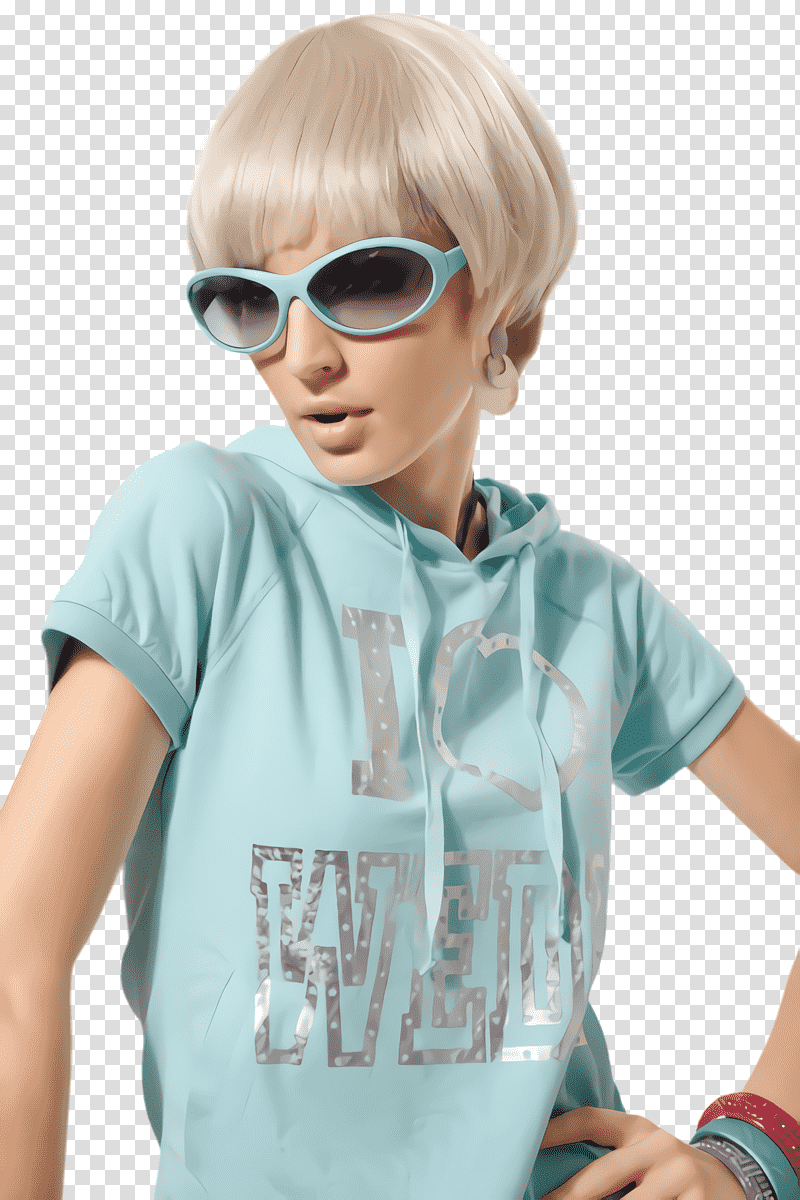 Glasses, Eyewear, Cool, Hair, Sunglasses, Turquoise, Blond transparent background PNG clipart