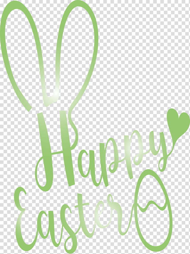 Happy easter with bunny ears, Text, Green, Logo transparent background PNG clipart