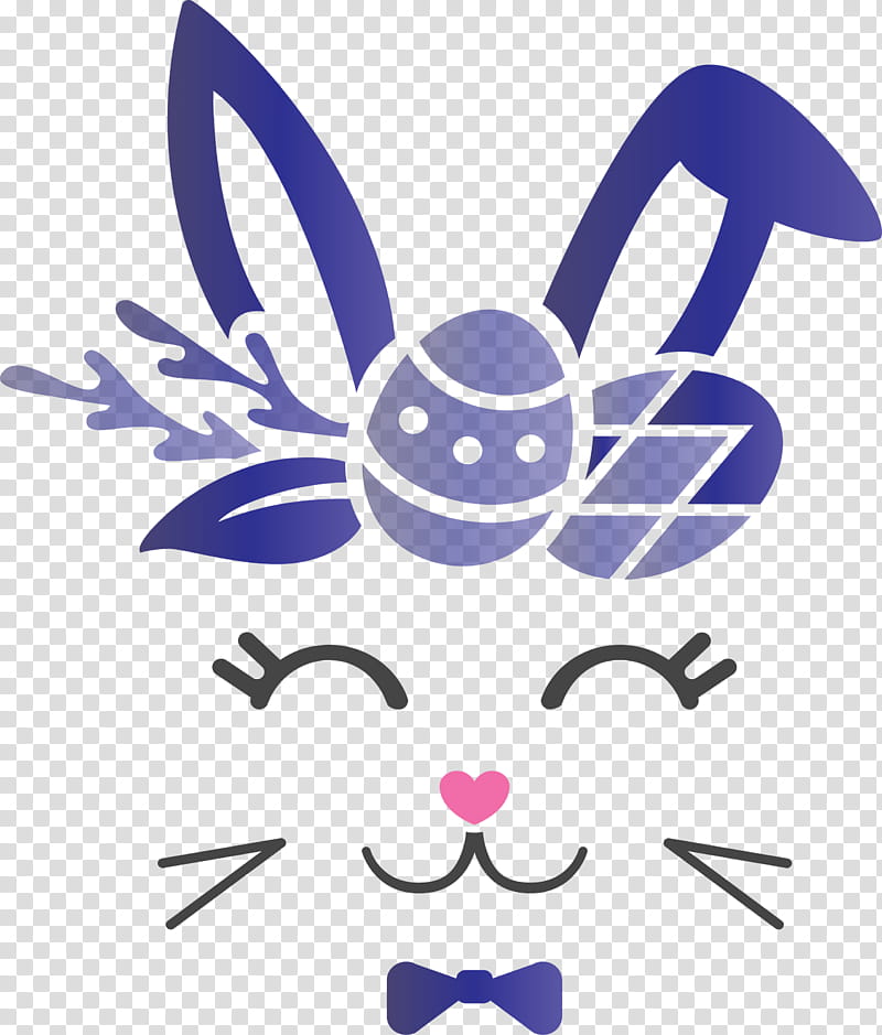 easter bunny easter day cute rabbit, Violet, Purple, Cartoon, Whiskers, Smile transparent background PNG clipart