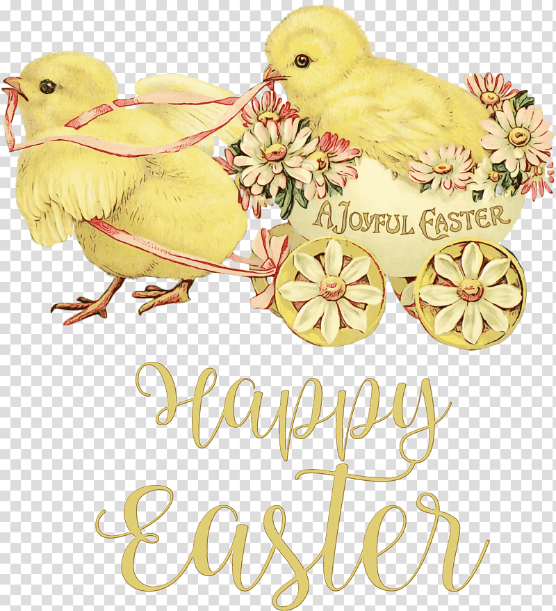 Easter Bunny, Happy Easter, Chicken And Ducklings, Watercolor, Paint, Wet Ink, Easter Postcard transparent background PNG clipart