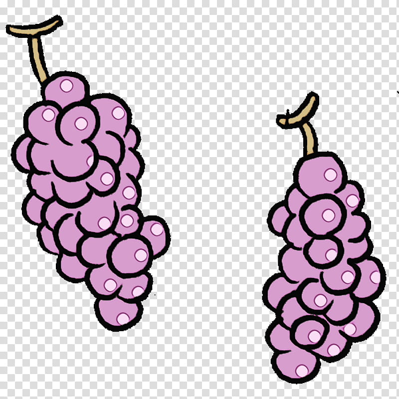 grape pink m meter jewellery human body, Cartoon Fruit, Kawaii Fruit, Watercolor, Paint, Wet Ink transparent background PNG clipart