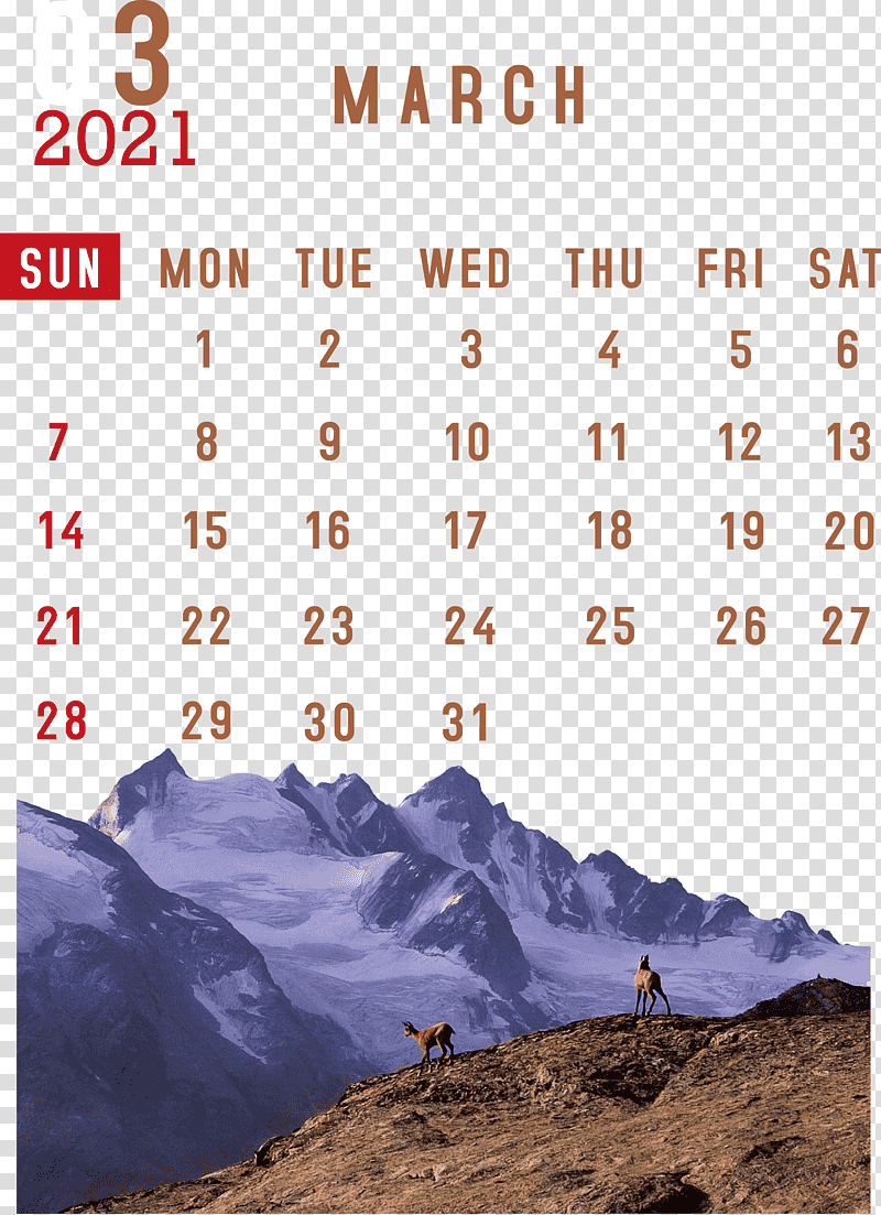 March 2021 Printable Calendar March 2021 Calendar 2021 Calendar, March Calendar, January Calendar, Calendar System, Month, February, Calendar Year transparent background PNG clipart