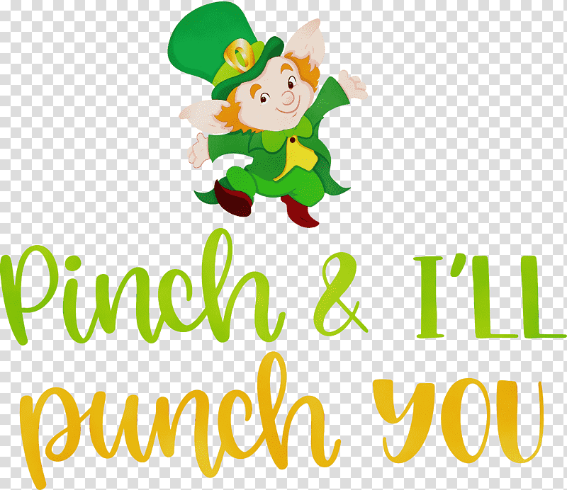 cartoon logo character meter leaf, Pinch, Punch, St Patricks Day, Saint Patrick, Watercolor, Paint transparent background PNG clipart