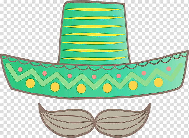 hat green, Mexico Elements, Watercolor, Paint, Wet Ink transparent background PNG clipart